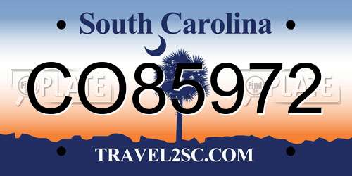 CO85972 South Carolina License Plate