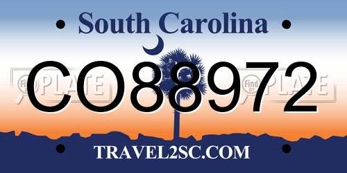 CO88972 South Carolina License Plate