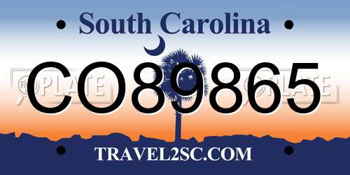 CO89865 South Carolina License Plate