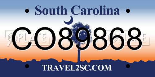 CO89868 South Carolina License Plate