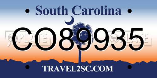 CO89935 South Carolina License Plate