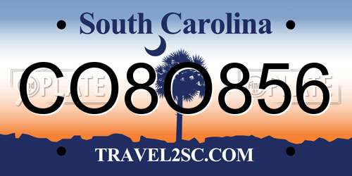 CO8O856 South Carolina License Plate