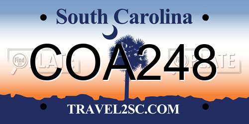 COA248 South Carolina License Plate