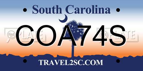 COA74S South Carolina License Plate