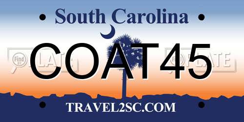 COAT45 South Carolina License Plate