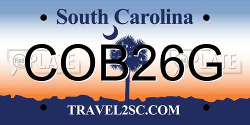 COB26G South Carolina License Plate