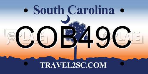 COB49C South Carolina License Plate