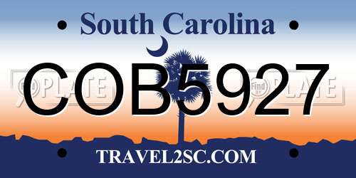 COB5927 South Carolina License Plate