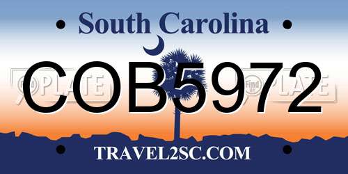 COB5972 South Carolina License Plate