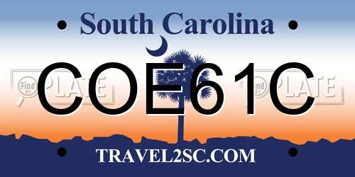 COE61C South Carolina License Plate