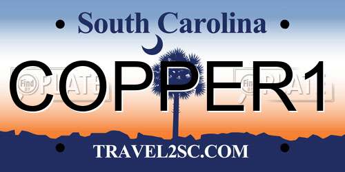 COPPER1 South Carolina License Plate