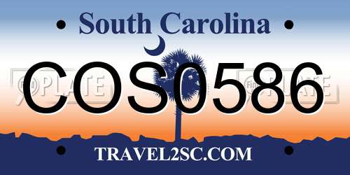 COS0586 South Carolina License Plate