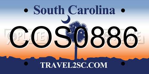 COS0886 South Carolina License Plate