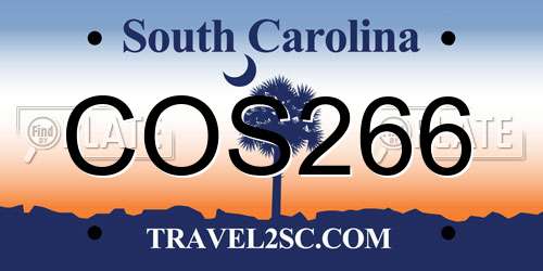 COS266 South Carolina License Plate