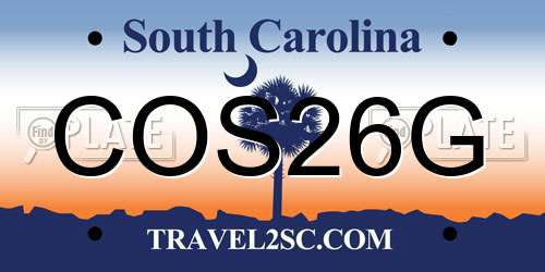 COS26G South Carolina License Plate