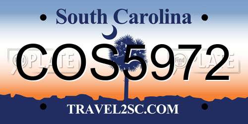 COS5972 South Carolina License Plate