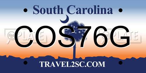 COS76G South Carolina License Plate