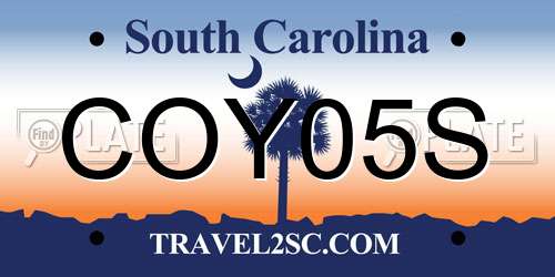 COY05S South Carolina License Plate