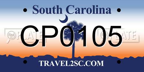 CP0105 South Carolina License Plate