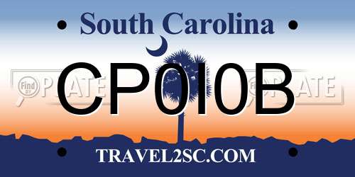 CP0I0B South Carolina License Plate
