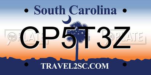 CP5T3Z South Carolina License Plate