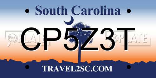 CP5Z3T South Carolina License Plate