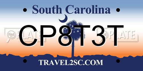CP8T3T South Carolina License Plate