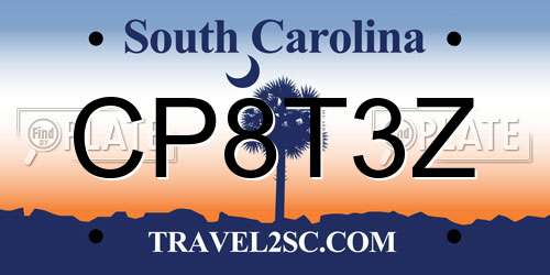 CP8T3Z South Carolina License Plate