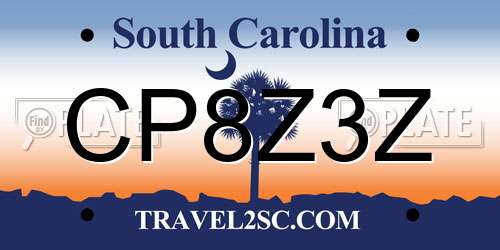 CP8Z3Z South Carolina License Plate