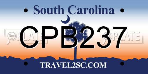 CPB237 South Carolina License Plate