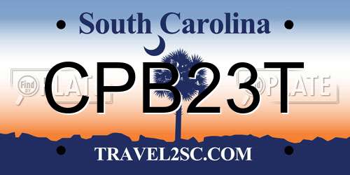 CPB23T South Carolina License Plate