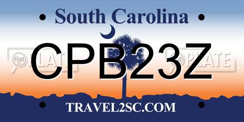 CPB23Z South Carolina License Plate