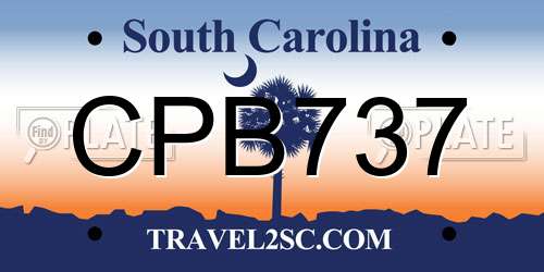 CPB737 South Carolina License Plate