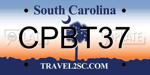 CPBT37 South Carolina License Plate