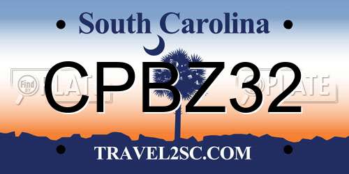 CPBZ32 South Carolina License Plate