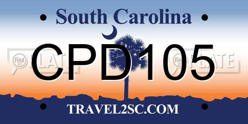 CPD105 South Carolina License Plate