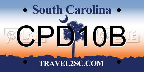 CPD10B South Carolina License Plate