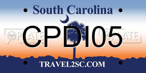 CPDI05 South Carolina License Plate