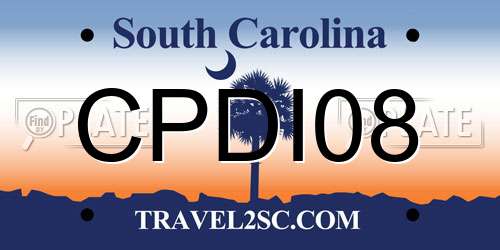 CPDI08 South Carolina License Plate