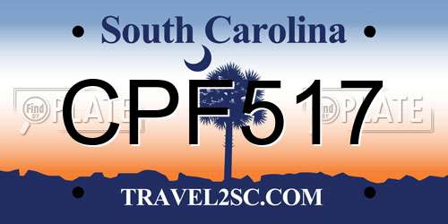CPF517 South Carolina License Plate