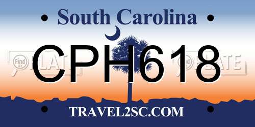 CPH618 South Carolina License Plate