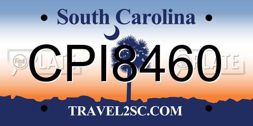 CPI8460 South Carolina License Plate
