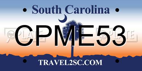 CPME53 South Carolina License Plate