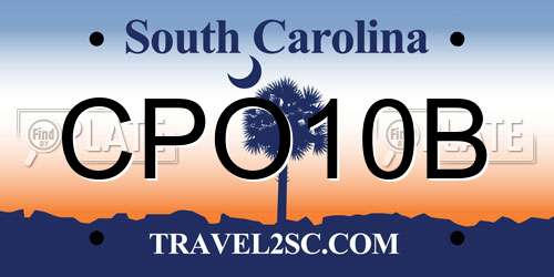 CPO10B South Carolina License Plate