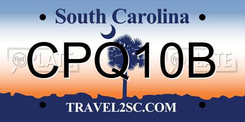 CPQ10B South Carolina License Plate