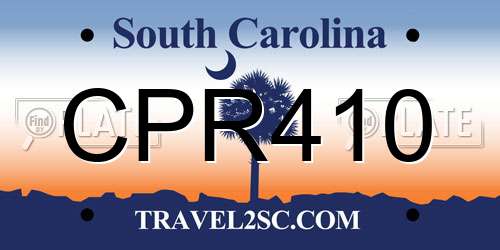 CPR410 South Carolina License Plate