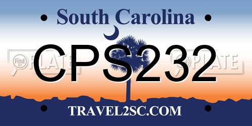 CPS232 South Carolina License Plate