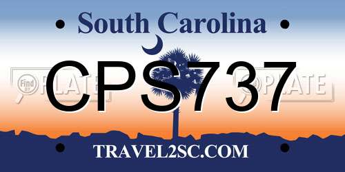 CPS737 South Carolina License Plate