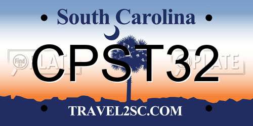 CPST32 South Carolina License Plate