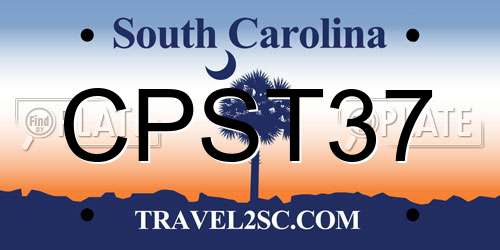 CPST37 South Carolina License Plate